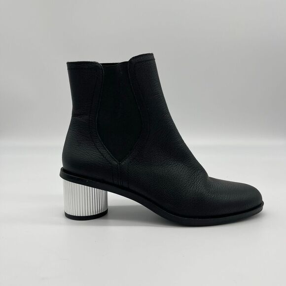 REBECCA MINKOFF Darsea Chelsea Ankle Booties Silver Heel in Black Size 7 NEW - Picture 8 of 8